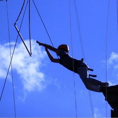 Girl on high ropes