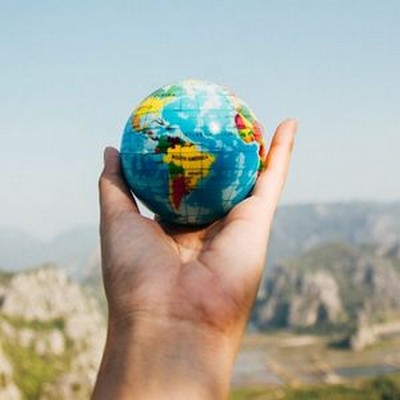 Globe in a hand