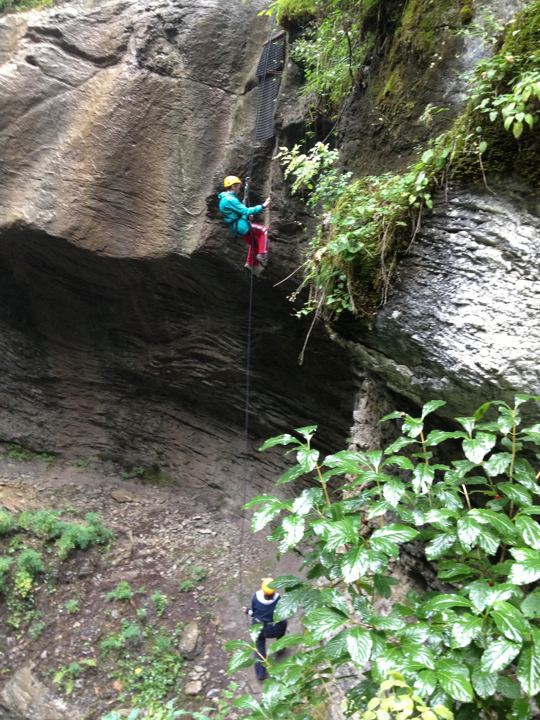 Climber on mountain side