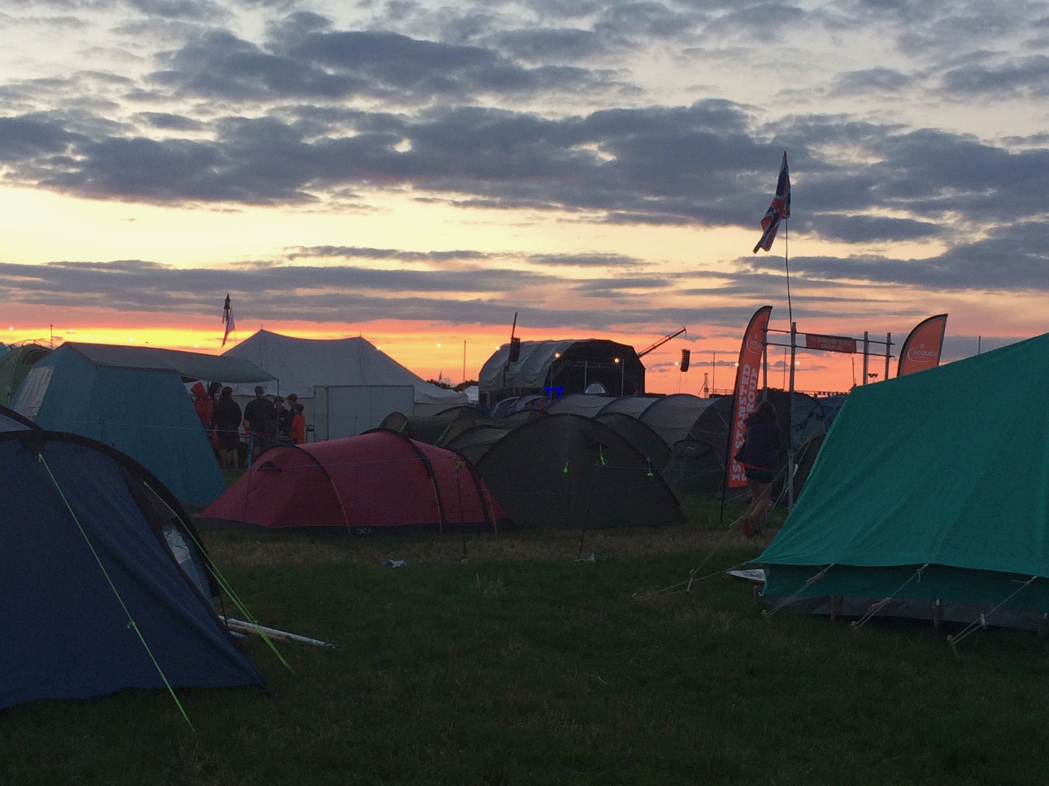 Sunset over campsite